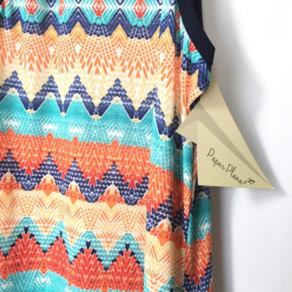 SOLD Paper Plane Sleeveless Maxi Dress Plus - Picture 4 of 6